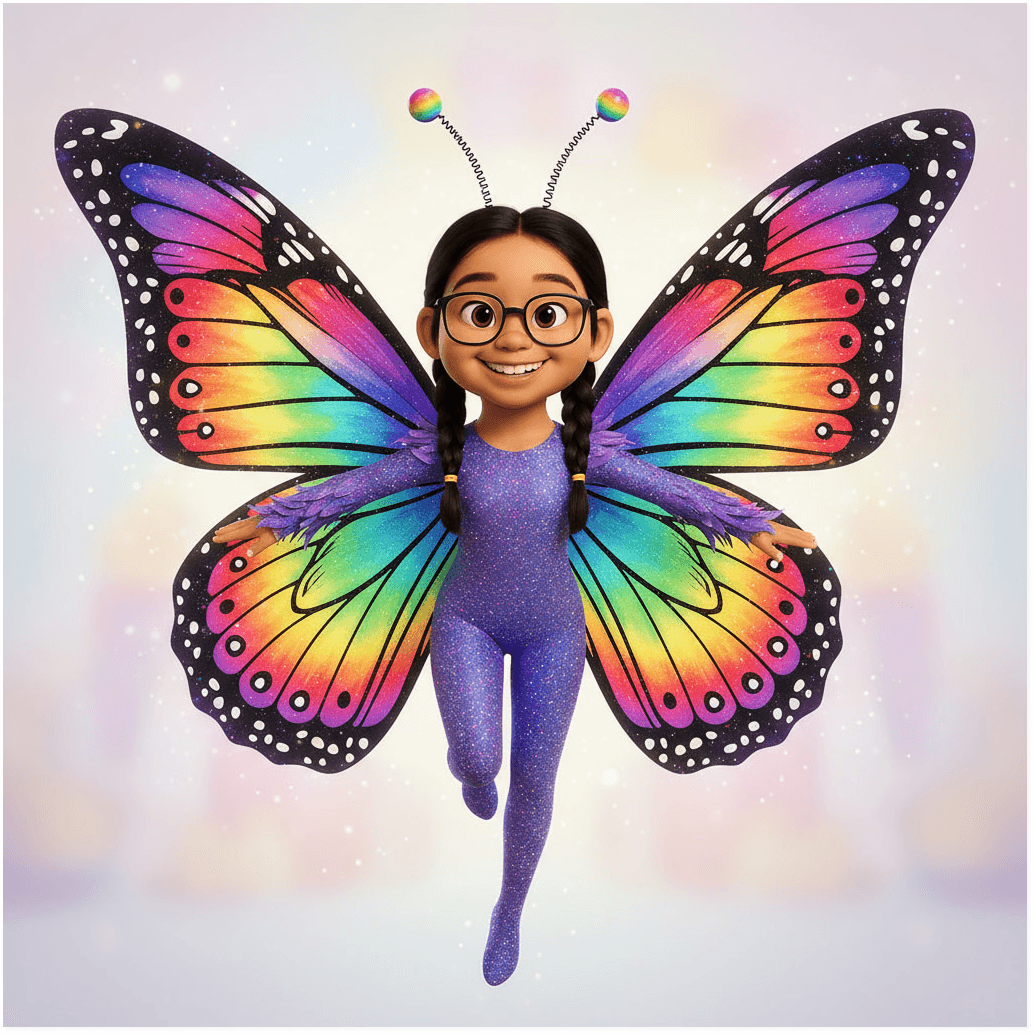 Child in butterfly costume